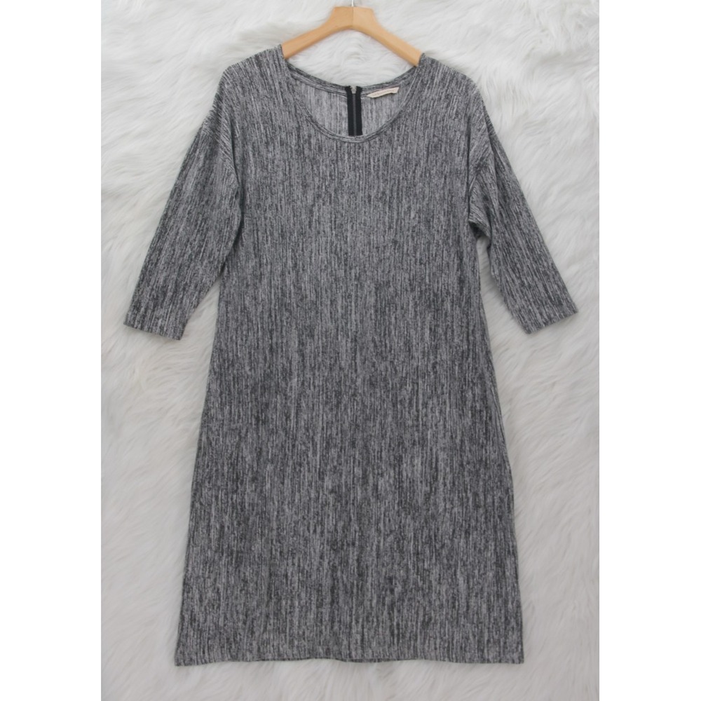 Soft Surroundings Gray Shift Dress Size L Travel Coastal Art Minimalist Basic